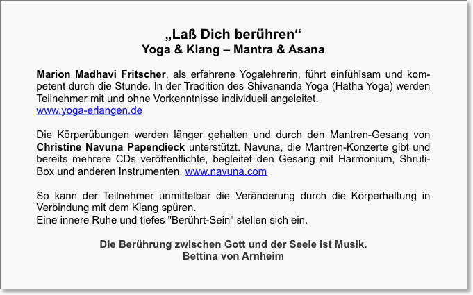 Kursbeschreibung - course description